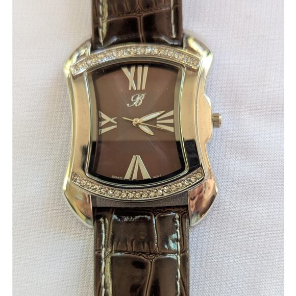 Burgi Set of 5 Watches BTVO11BR Swarovski Crystal Leather Strap Multicolor - Picture 2 of 3